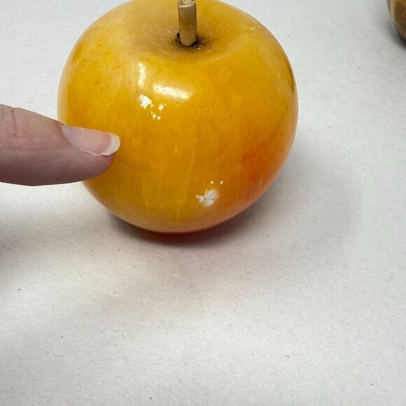 Alabaster Fruit Set of 4 Pieces Banana Apples Mango Stone Marble Vintage - Picture 12 of 16